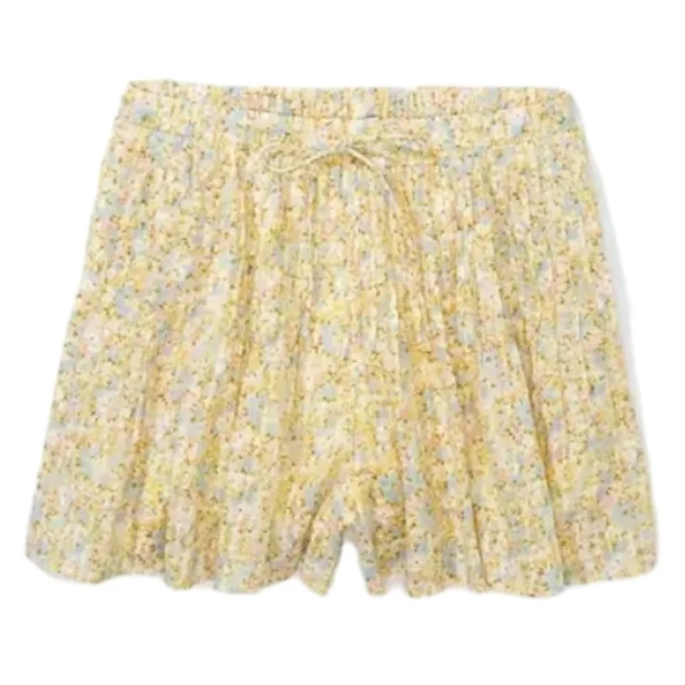 NEW American Eagle Yellow Floral High Waisted Pull On Flowy Shorts size XXL